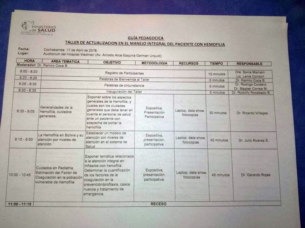 Taller de actualización en el manejo integral del paciente con #hemofilia