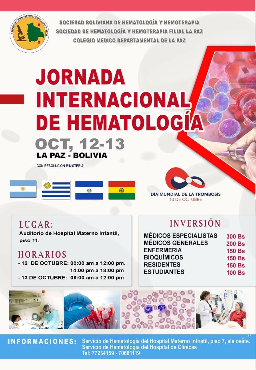 Jornada Internacional de Hematologia, La Paz, Bolivia