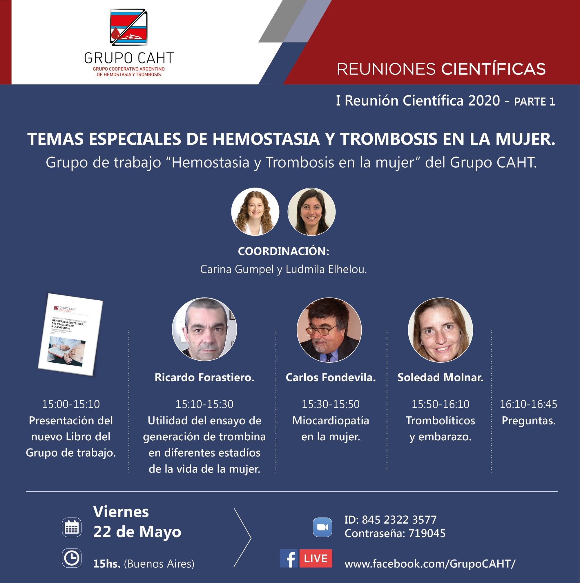 Hemostasia y Trombosis en la Mujer, 1er Reunión Científica CAHT 2020