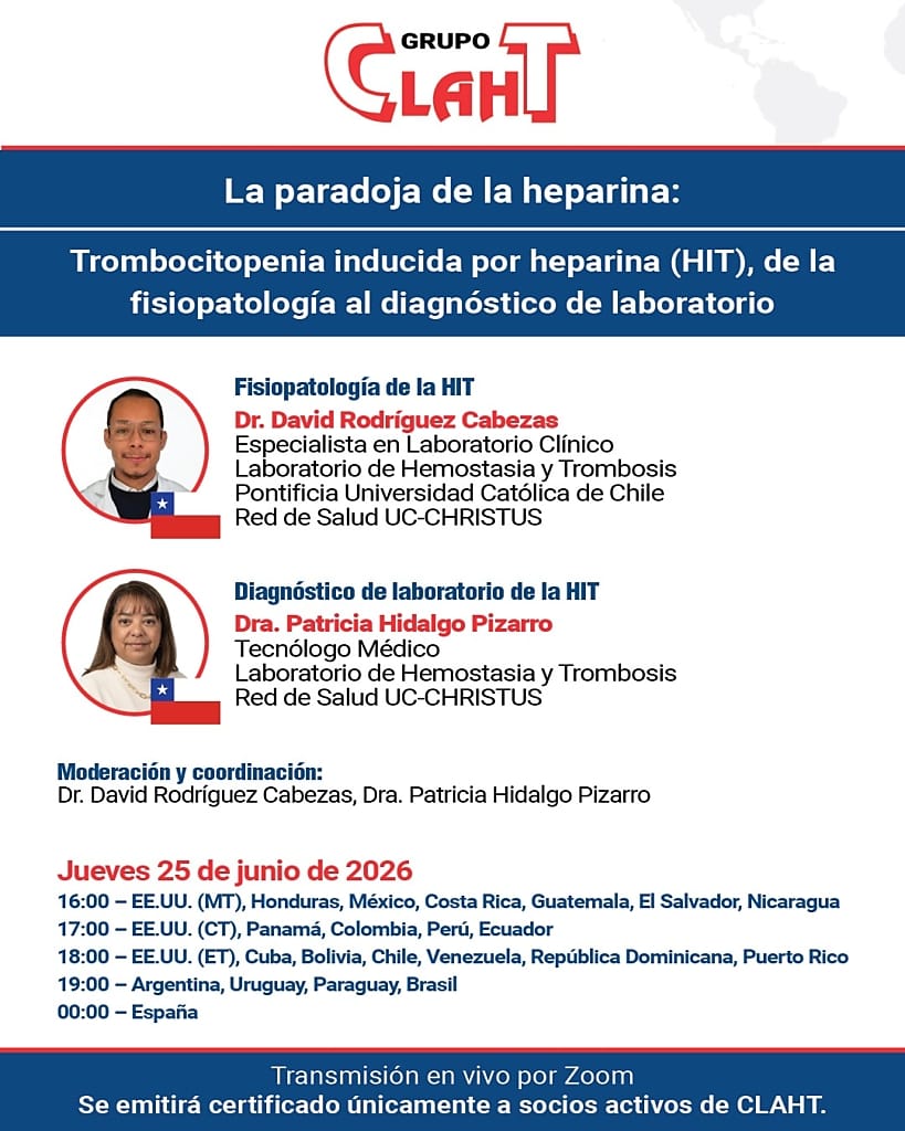 Webinar Internacional: La paradoja de la heparina (HIT) – 25 de junio de 2026